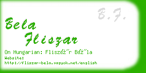 bela fliszar business card